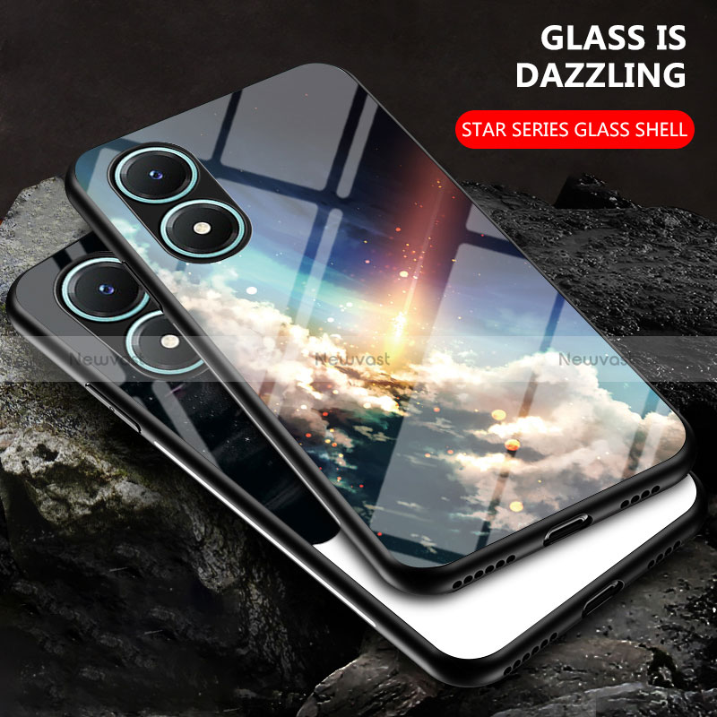 Silicone Frame Fashionable Pattern Mirror Case Cover LS1 for Vivo Y02S