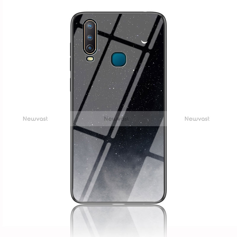 Silicone Frame Fashionable Pattern Mirror Case Cover LS1 for Vivo Y17 Gray