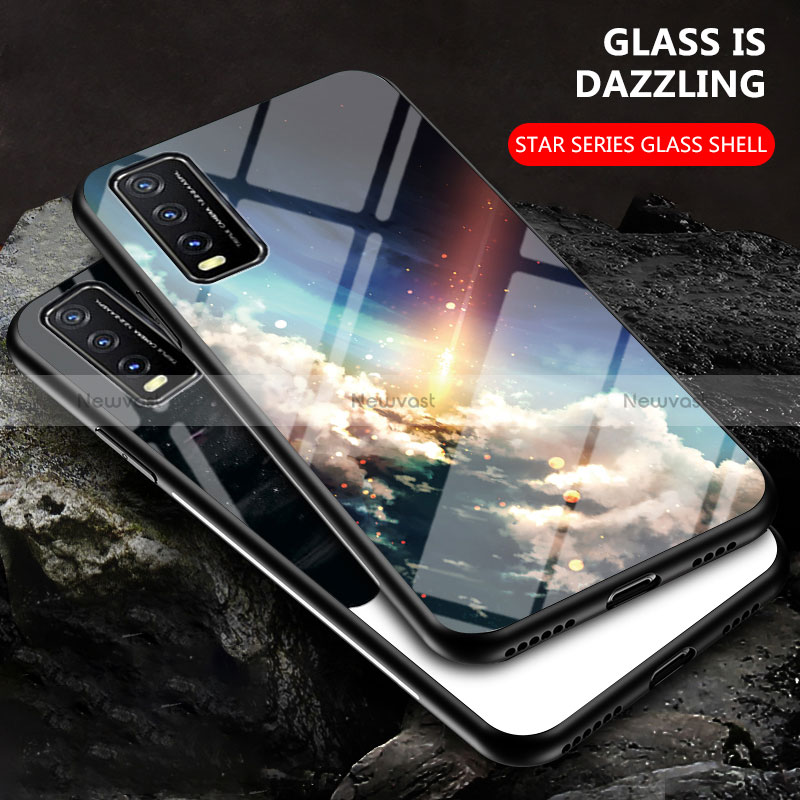 Silicone Frame Fashionable Pattern Mirror Case Cover LS1 for Vivo Y20a