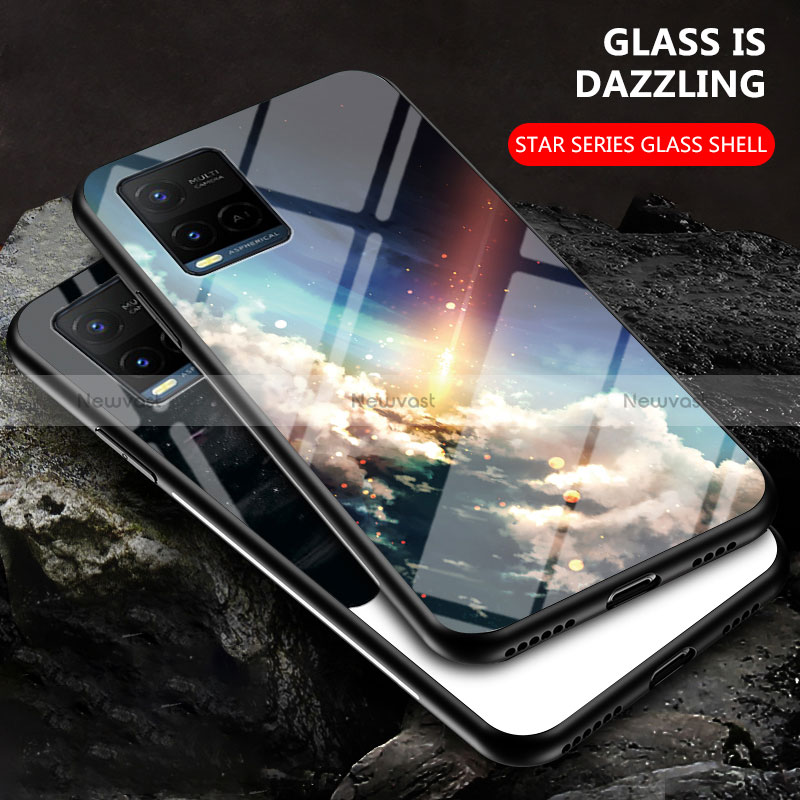 Silicone Frame Fashionable Pattern Mirror Case Cover LS1 for Vivo Y33s