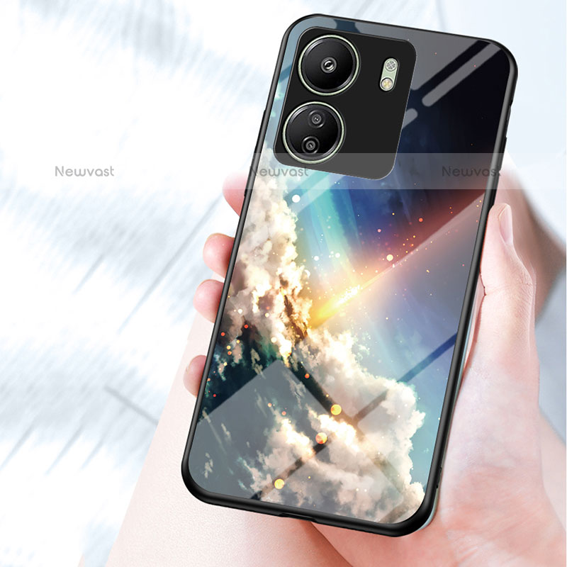 Silicone Frame Fashionable Pattern Mirror Case Cover LS1 for Xiaomi Poco C65