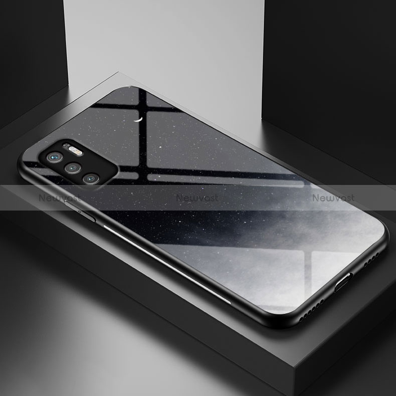 Silicone Frame Fashionable Pattern Mirror Case Cover LS1 for Xiaomi POCO M3 Pro 5G Gray