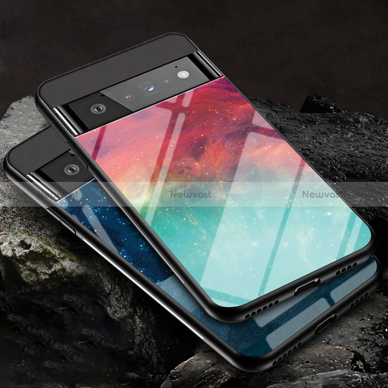 Silicone Frame Fashionable Pattern Mirror Case Cover LS2 for Google Pixel 6 Pro 5G
