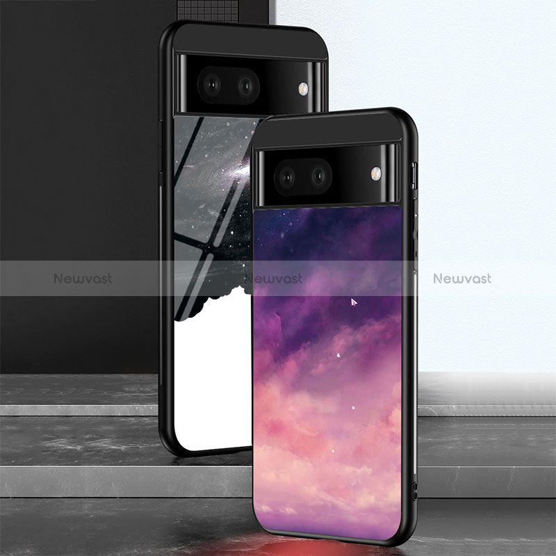 Silicone Frame Fashionable Pattern Mirror Case Cover LS2 for Google Pixel 7 5G