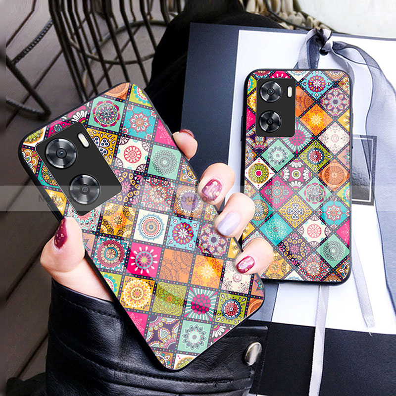 Silicone Frame Fashionable Pattern Mirror Case Cover LS2 for Oppo A57s