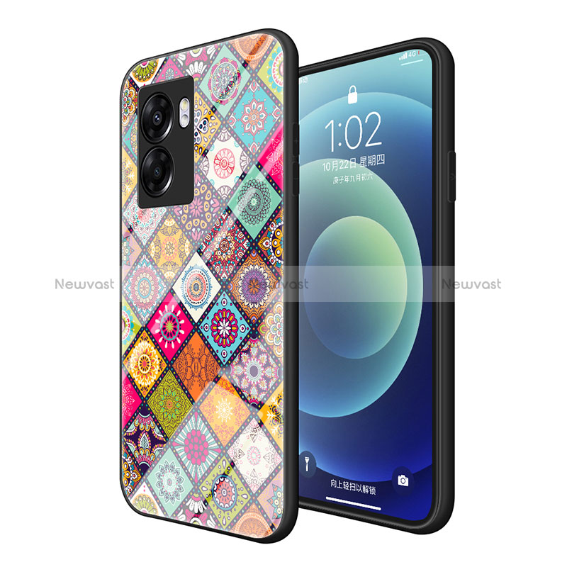 Silicone Frame Fashionable Pattern Mirror Case Cover LS2 for Oppo K10 5G India