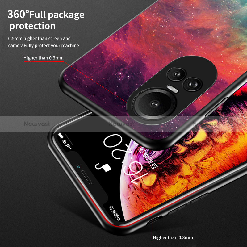 Silicone Frame Fashionable Pattern Mirror Case Cover LS2 for Oppo Reno10 Pro 5G