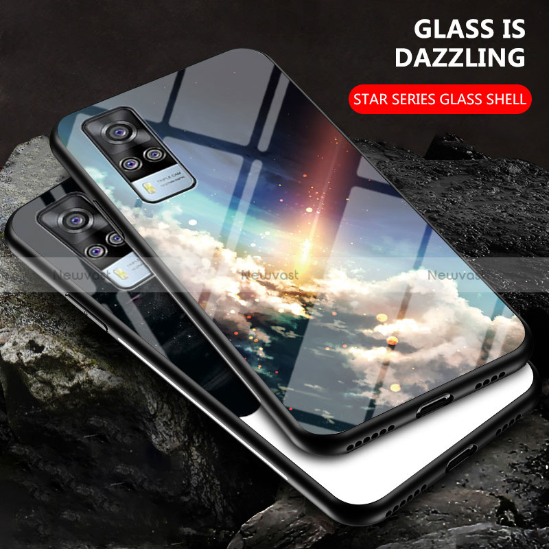 Silicone Frame Fashionable Pattern Mirror Case Cover LS2 for Vivo Y31 (2021)