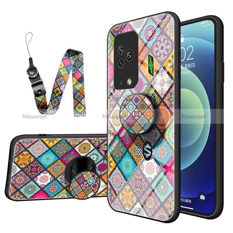 Silicone Frame Fashionable Pattern Mirror Case Cover LS2 for Xiaomi Black Shark 5 Pro 5G