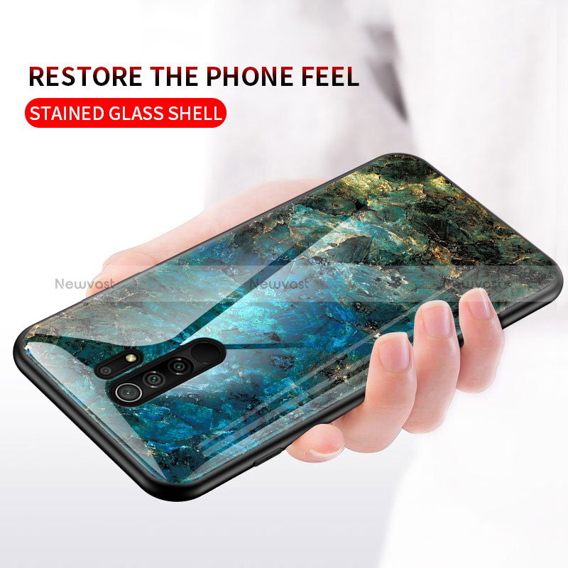 Silicone Frame Fashionable Pattern Mirror Case Cover LS2 for Xiaomi Redmi 9 Prime India