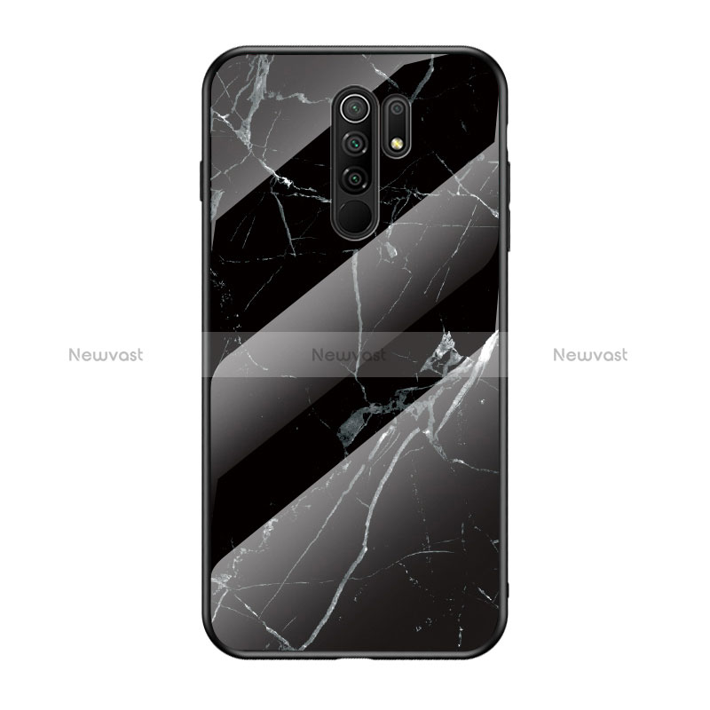 Silicone Frame Fashionable Pattern Mirror Case Cover LS2 for Xiaomi Redmi 9 Prime India Black