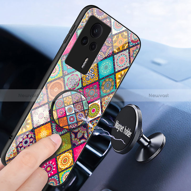 Silicone Frame Fashionable Pattern Mirror Case Cover LS2 for Xiaomi Redmi K60E 5G