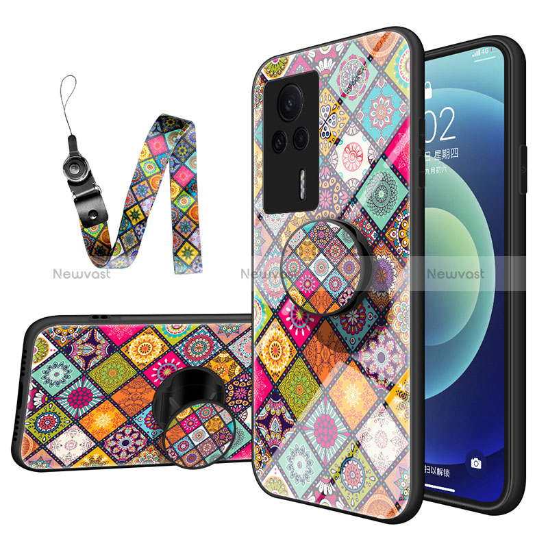 Silicone Frame Fashionable Pattern Mirror Case Cover LS2 for Xiaomi Redmi K60E 5G Mixed