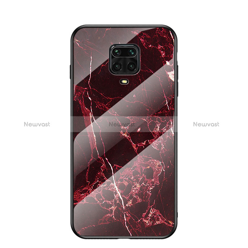 Silicone Frame Fashionable Pattern Mirror Case Cover LS2 for Xiaomi Redmi Note 9 Pro Max Red