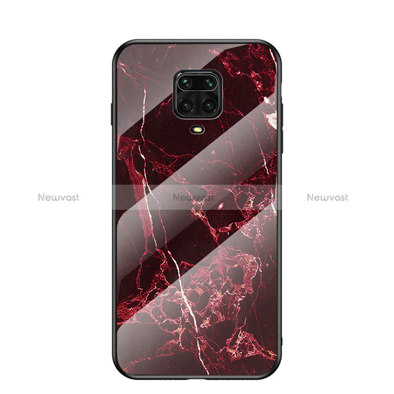 Silicone Frame Fashionable Pattern Mirror Case Cover LS2 for Xiaomi Redmi Note 9S Red