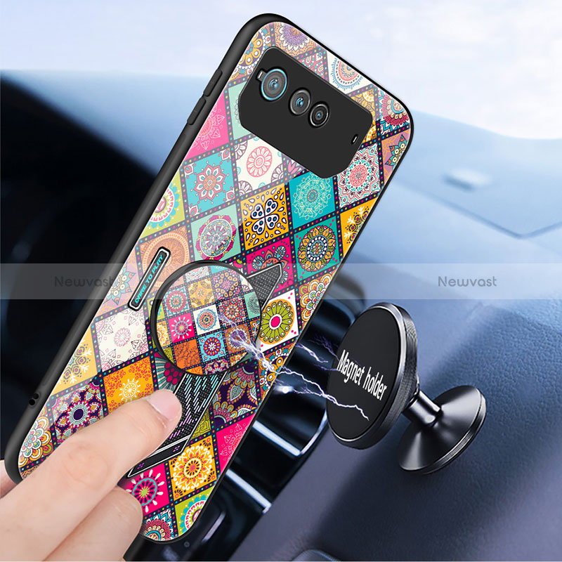 Silicone Frame Fashionable Pattern Mirror Case Cover LS3 for Asus ROG Phone 6