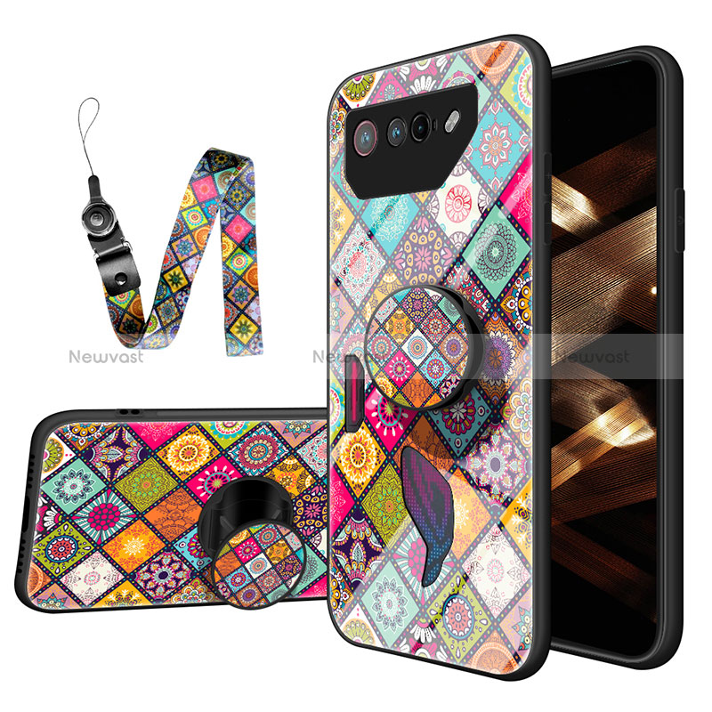 Silicone Frame Fashionable Pattern Mirror Case Cover LS3 for Asus ROG Phone 7 Pro