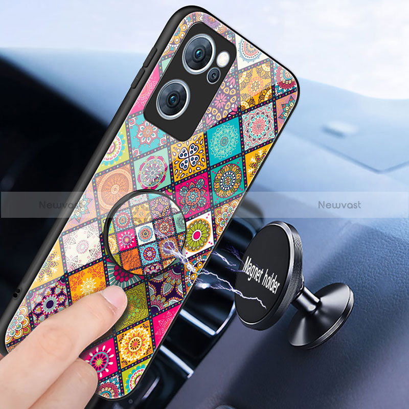 Silicone Frame Fashionable Pattern Mirror Case Cover LS3 for OnePlus Nord CE 2 5G