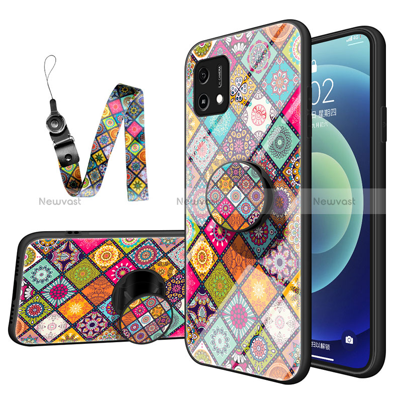 Silicone Frame Fashionable Pattern Mirror Case Cover LS3 for Oppo A16e Mixed