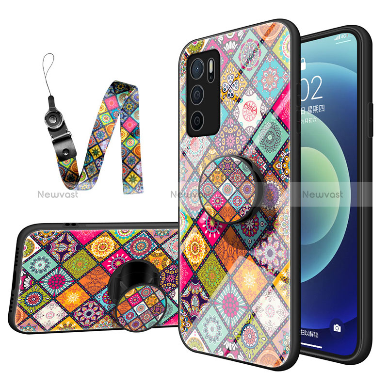 Silicone Frame Fashionable Pattern Mirror Case Cover LS3 for Oppo A16s