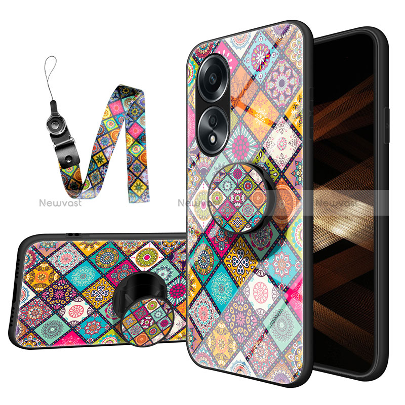 Silicone Frame Fashionable Pattern Mirror Case Cover LS3 for Oppo A18