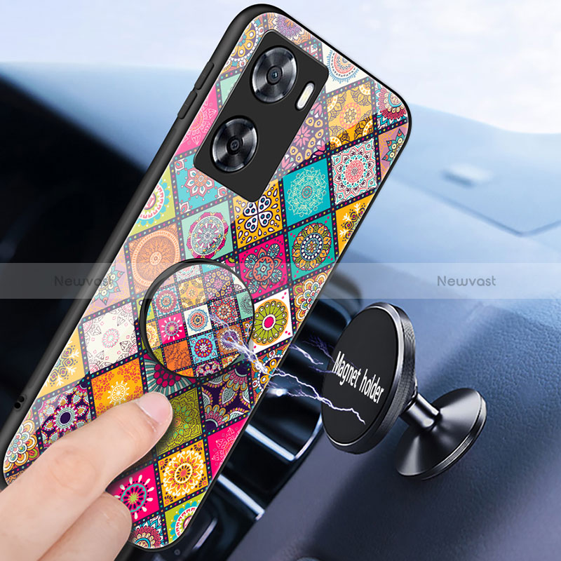 Silicone Frame Fashionable Pattern Mirror Case Cover LS3 for Oppo A77s