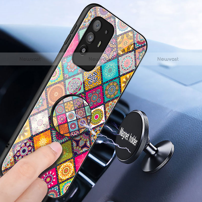 Silicone Frame Fashionable Pattern Mirror Case Cover LS3 for Oppo F19 Pro+ Plus 5G