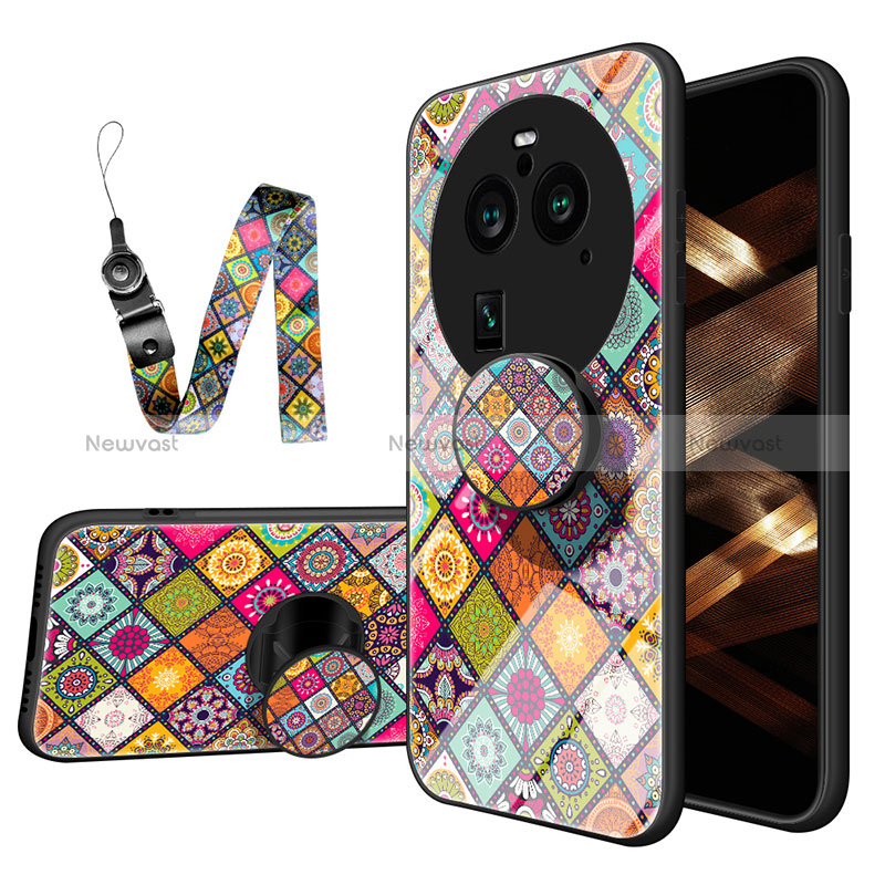 Silicone Frame Fashionable Pattern Mirror Case Cover LS3 for Oppo Find X6 5G Mixed