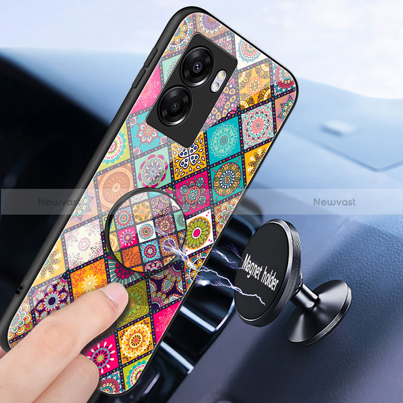 Silicone Frame Fashionable Pattern Mirror Case Cover LS3 for Realme Q5i 5G