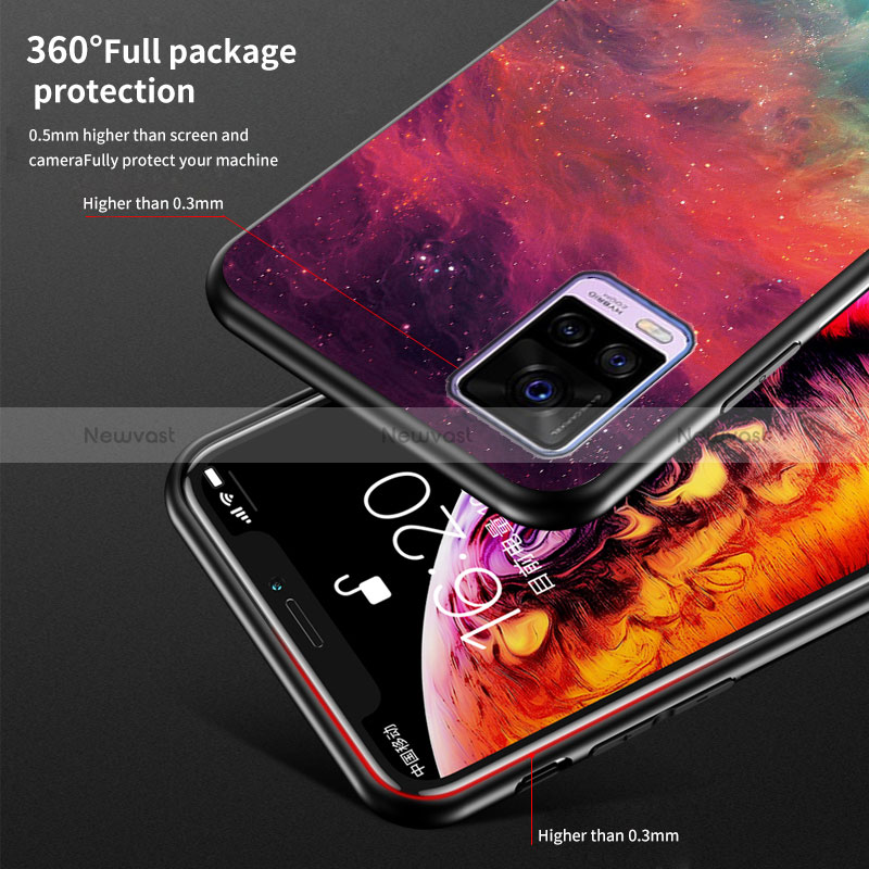 Silicone Frame Fashionable Pattern Mirror Case Cover LS3 for Vivo V20 (2021)