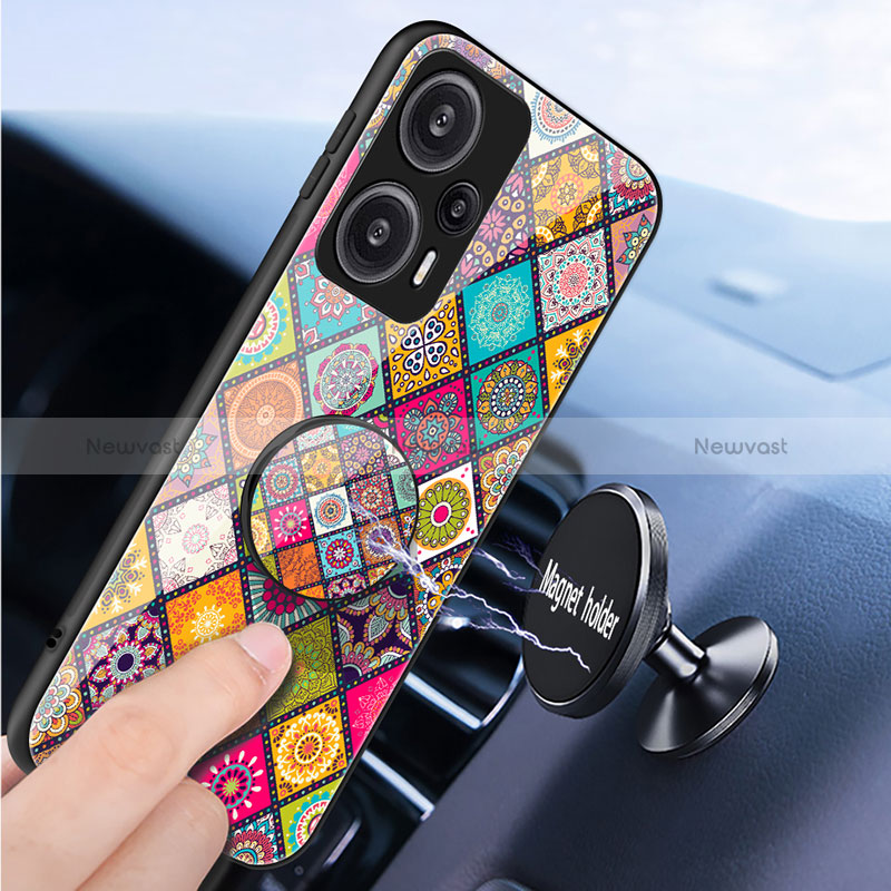 Silicone Frame Fashionable Pattern Mirror Case Cover LS3 for Xiaomi Redmi Note 12 Turbo 5G