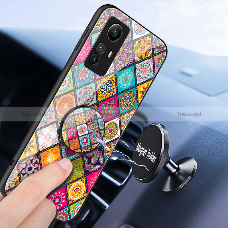 Silicone Frame Fashionable Pattern Mirror Case Cover LS3 for Xiaomi Redmi Note 12S