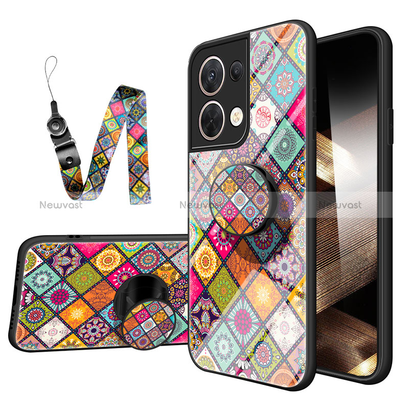 Silicone Frame Fashionable Pattern Mirror Case Cover LS3 for Xiaomi Redmi Note 13 Pro 5G