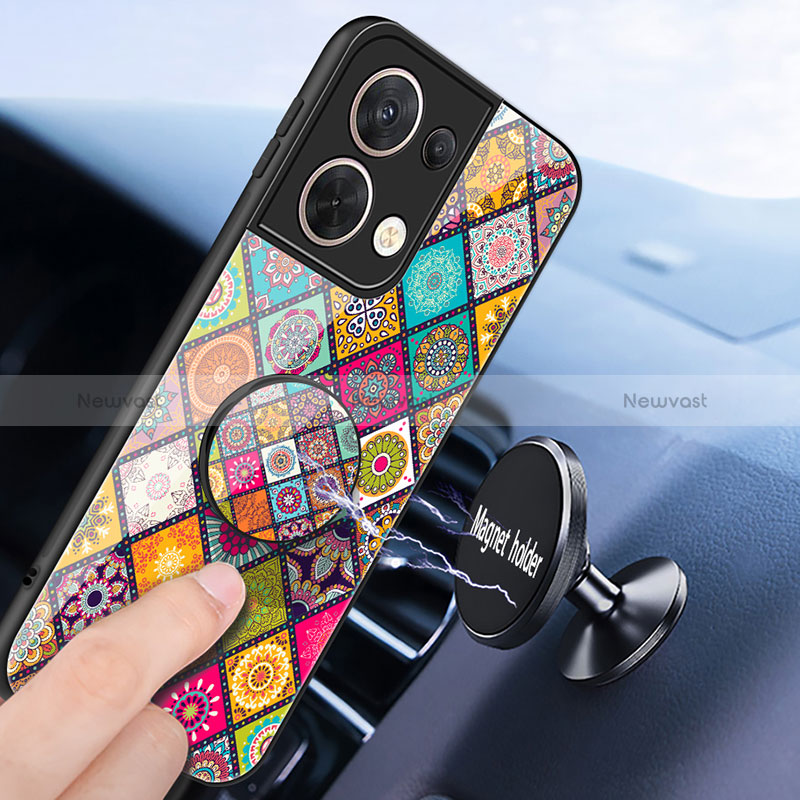 Silicone Frame Fashionable Pattern Mirror Case Cover LS3 for Xiaomi Redmi Note 13 Pro 5G