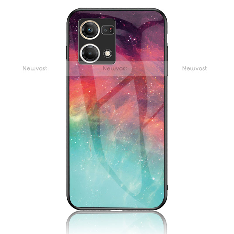 Silicone Frame Fashionable Pattern Mirror Case Cover LS4 for Oppo F21 Pro 4G