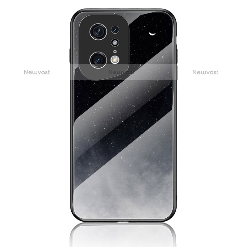 Silicone Frame Fashionable Pattern Mirror Case Cover LS4 for Oppo Find X5 Pro 5G