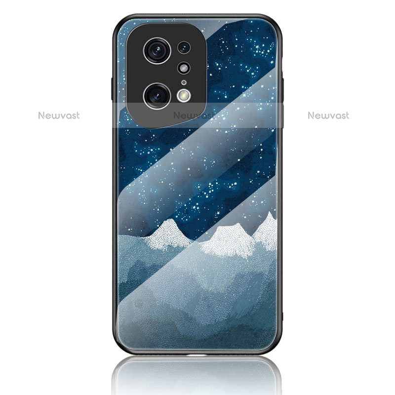 Silicone Frame Fashionable Pattern Mirror Case Cover LS4 for Oppo Find X5 Pro 5G