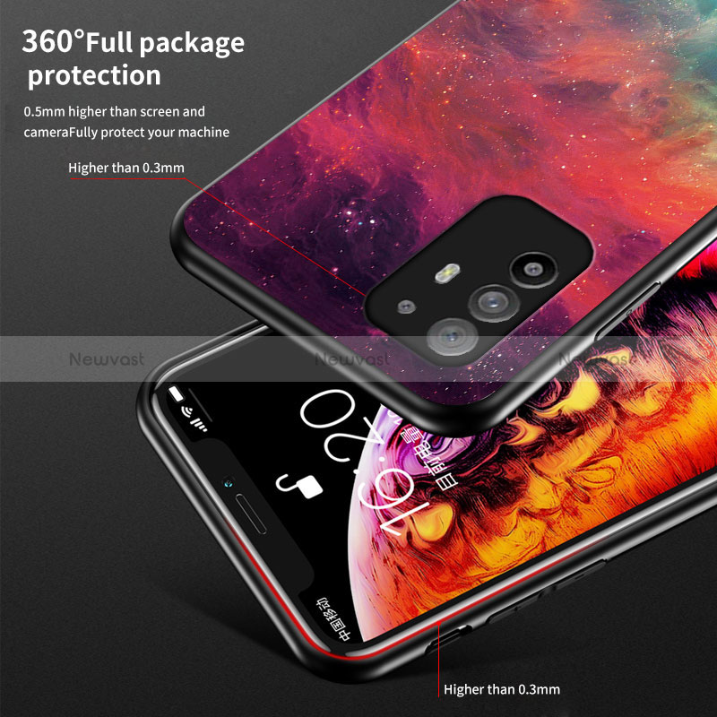 Silicone Frame Fashionable Pattern Mirror Case Cover LS4 for Oppo Reno5 Z 5G