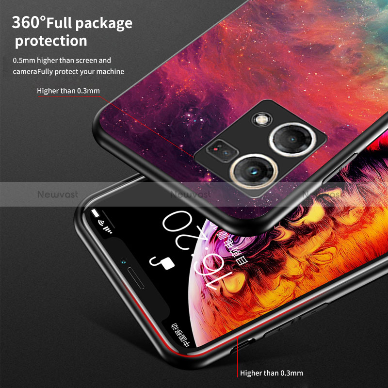 Silicone Frame Fashionable Pattern Mirror Case Cover LS4 for Oppo Reno7 4G