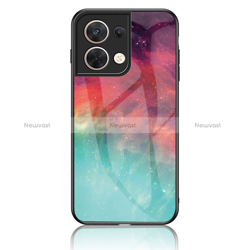 Silicone Frame Fashionable Pattern Mirror Case Cover LS4 for Oppo Reno9 Pro 5G