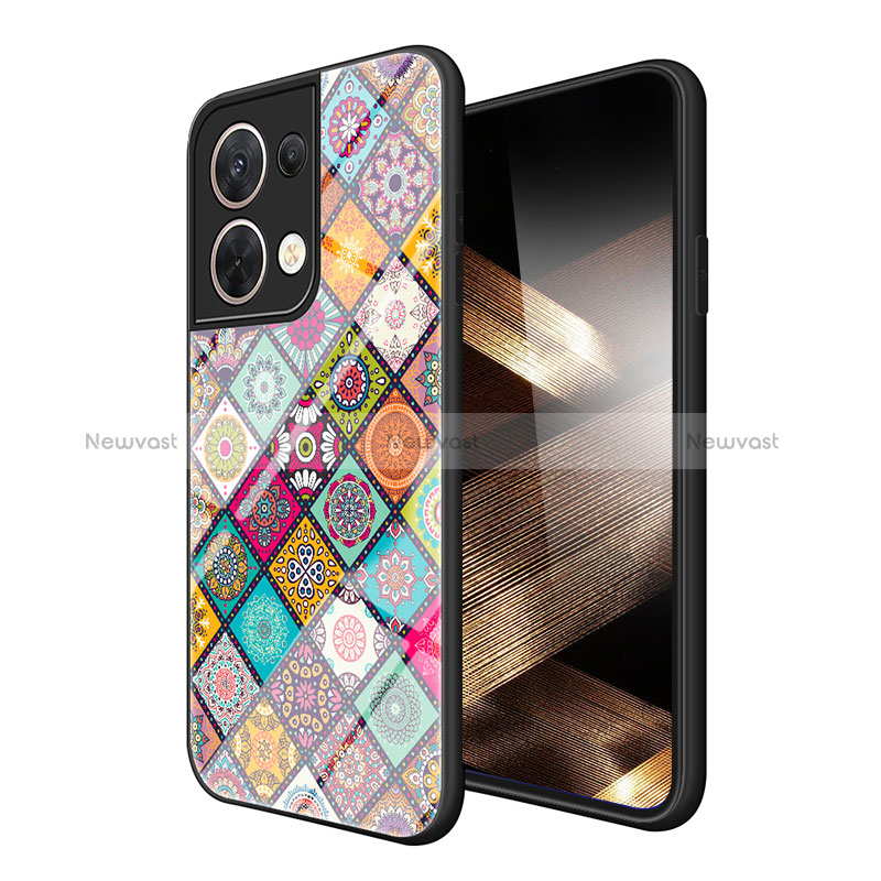 Silicone Frame Fashionable Pattern Mirror Case Cover LS4 for Xiaomi Redmi Note 13 5G