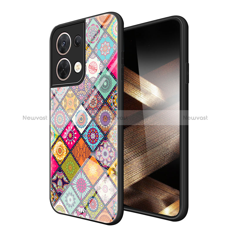 Silicone Frame Fashionable Pattern Mirror Case Cover LS4 for Xiaomi Redmi Note 13 5G Black