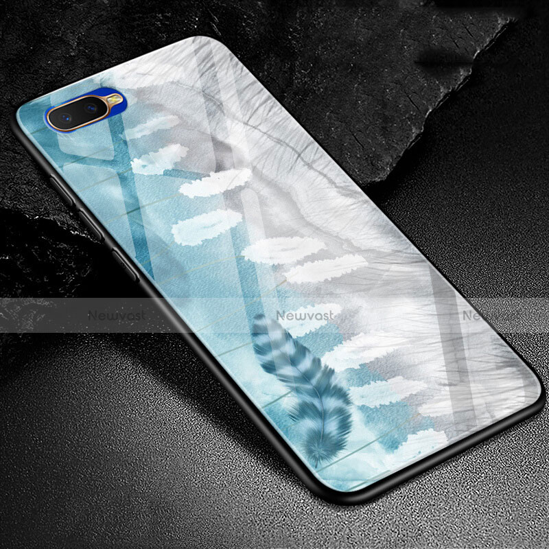Silicone Frame Fashionable Pattern Mirror Case Cover M01 for Oppo K1