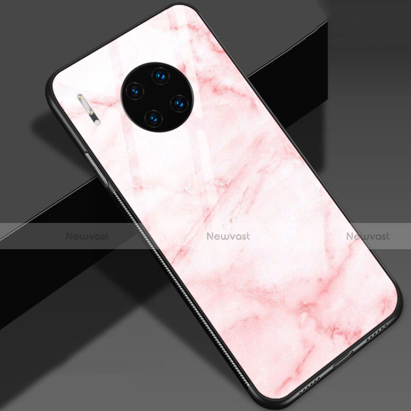 Silicone Frame Fashionable Pattern Mirror Case Cover S01 for Huawei Mate 30 5G Pink