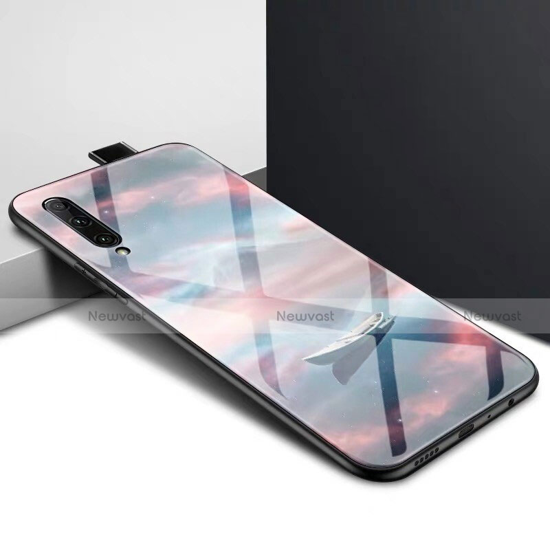 Silicone Frame Fashionable Pattern Mirror Case Cover S01 for Huawei P Smart Pro (2019) Mixed