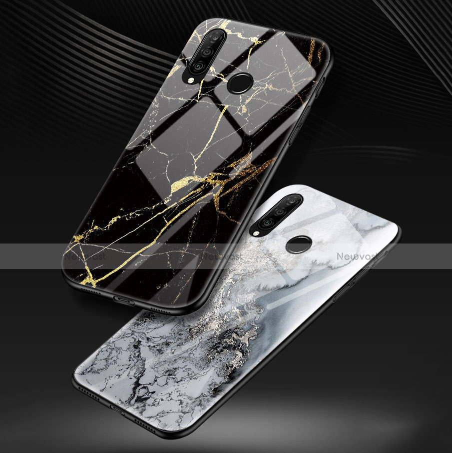 Silicone Frame Fashionable Pattern Mirror Case Cover S01 for Huawei P30 Lite XL