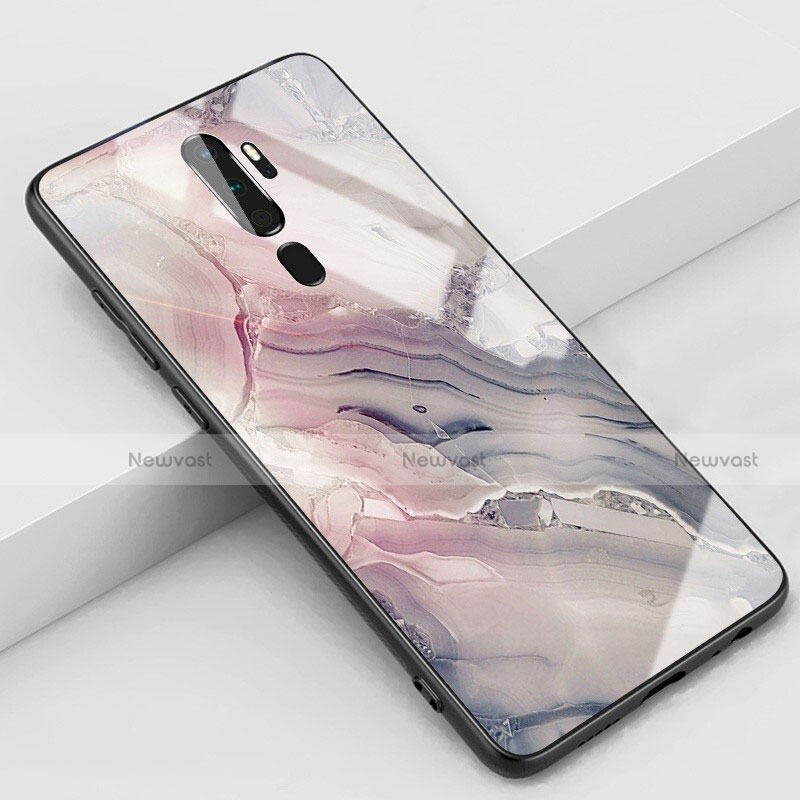 Silicone Frame Fashionable Pattern Mirror Case Cover S01 for Oppo A9 (2020)