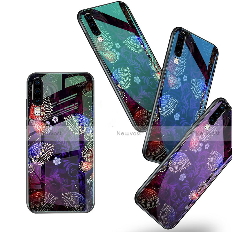 Silicone Frame Fashionable Pattern Mirror Case Cover S03 for Huawei P30