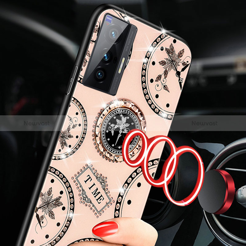 Silicone Frame Fashionable Pattern Mirror Case Cover TB1 for Vivo X70t