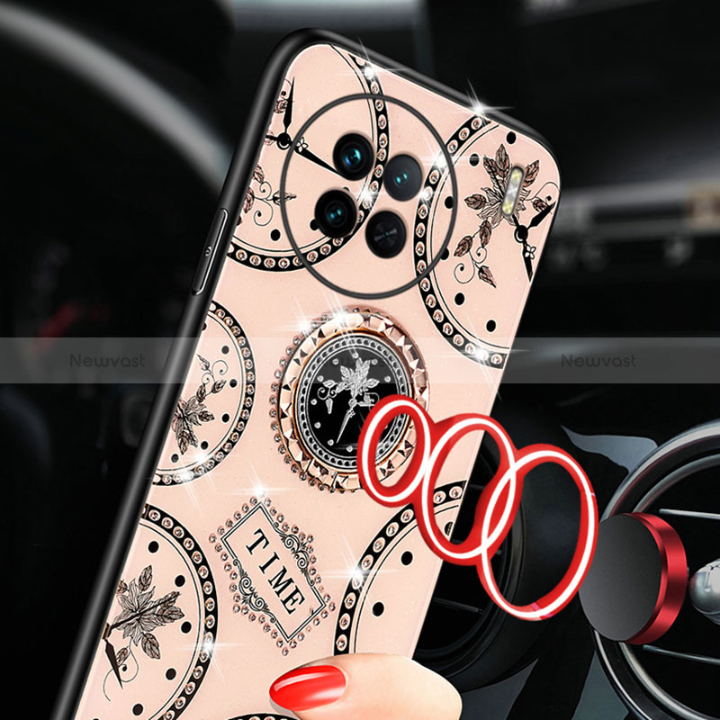 Silicone Frame Fashionable Pattern Mirror Case Cover TB1 for Vivo X90 5G